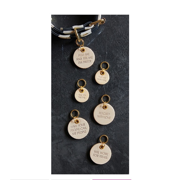 Leather Pet Tag - Will Work For Treats - Picture 3 of 3